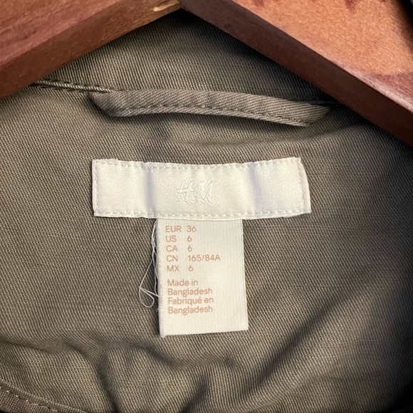 H&M Jackets & Coats Olive Green Jacket With Gold Button Detailing Poshmark
